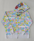 A BATHING APE MULTI CAMO SHARK FULL ZIP HOODIE