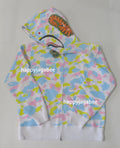 A BATHING APE MULTI CAMO SHARK FULL ZIP HOODIE