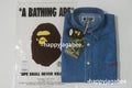 A BATHING APE JAPAN DENIM COLLECTION APE HEAD RELAXED FIT DENIM SHIRTS