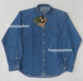 A BATHING APE JAPAN DENIM COLLECTION APE HEAD RELAXED FIT DENIM SHIRTS