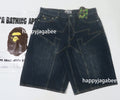 A BATHING APE BAPE STA PATCH 13 OZ RELAXED FIT DENIM SHORTS
