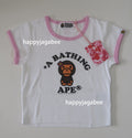 A BATHING APE Ladies' BABY LISA COLLEGE CROPPED TEE