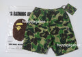 A BATHING APE BAPE KIDS ABC CAMO APE HEAD ONE POINT BEACH SHORTS