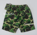 A BATHING APE BAPE KIDS ABC CAMO APE HEAD ONE POINT BEACH SHORTS