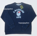 A BATHING APE JAPAN DENIM COLLECTION COLLEGE INDIGO CREWNECK SWEAT SHIRTS