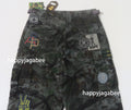 A BATHING APE HYBRID CAMO MULTI BADGE CARGO PANTS