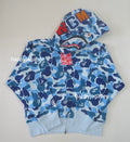 A BATHING APE Ladies' ABC CAMO CRYSTAL STONE SHARK FULL ZIP HOODIE