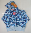 A BATHING APE Ladies' ABC CAMO CRYSTAL STONE SHARK FULL ZIP HOODIE