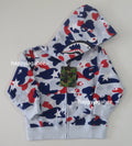 A BATHING APE BAPE KIDS STA STRIKE CAMO SHARK ZIP HOODIE