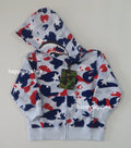 A BATHING APE BAPE KIDS STA STRIKE CAMO SHARK ZIP HOODIE
