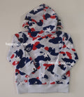 A BATHING APE BAPE KIDS STA STRIKE CAMO SHARK ZIP HOODIE