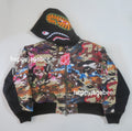 A BATHING APE Ladies' HYBRID CAMO HOODED CROPPED SHARK MA-1 JACKET