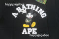 A BATHING APE BAPE x DISNEY MICKEY MOUSE COLLEGE RELAXED FIT TEE