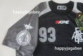 A BATHING APE APE FRAME PATTERN MULTI LOGO RELAXED FIT FOOTBALL JERSEY