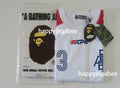 A BATHING APE APE FRAME PATTERN MULTI LOGO RELAXED FIT FOOTBALL JERSEY