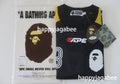 A BATHING APE MULTI LOGO RELAXED FIT FOOTBALL L/S TEE