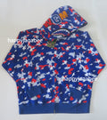 A BATHING APE STA STRIKE CAMO SHARK RELAXED FIT FULL ZIP HOODIE