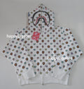 A BATHING APE Ladies' MILOGRAM SWEETS PATTERN SHARK FULL ZIP HOODIE