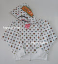 A BATHING APE Ladies' MILOGRAM SWEETS PATTERN SHARK FULL ZIP HOODIE