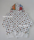 A BATHING APE Ladies' MILOGRAM SWEETS PATTERN SHARK FULL ZIP HOODIE