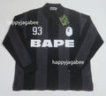 A BATHING APE STA  STRIPE PATTERN JACQUARD MULTI LOGO RELAXED FIT L/S TEE