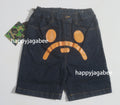 A BATHING APE BAPE KIDS MILO FACE 10 OZ STRETCH DENIM SHORTS