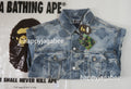 A BATHING APE SOLID CAMO JACQUARD DENIM TRUCKER JACKET