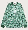 A BATHING APE BAPE CARD CAMO COLLEGE L/S TEE ( ONLINE EXCLUSIVE )