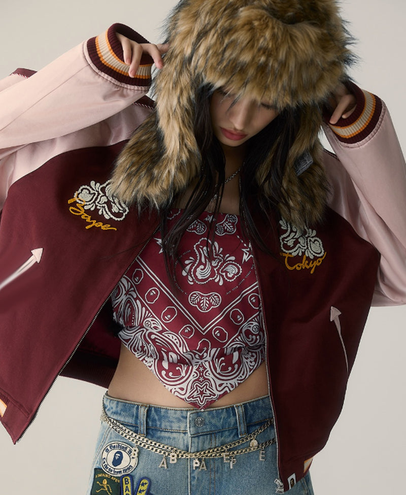A BATHING APE Ladies' PAISLEY PATTERN BANDANA SCARF TOP