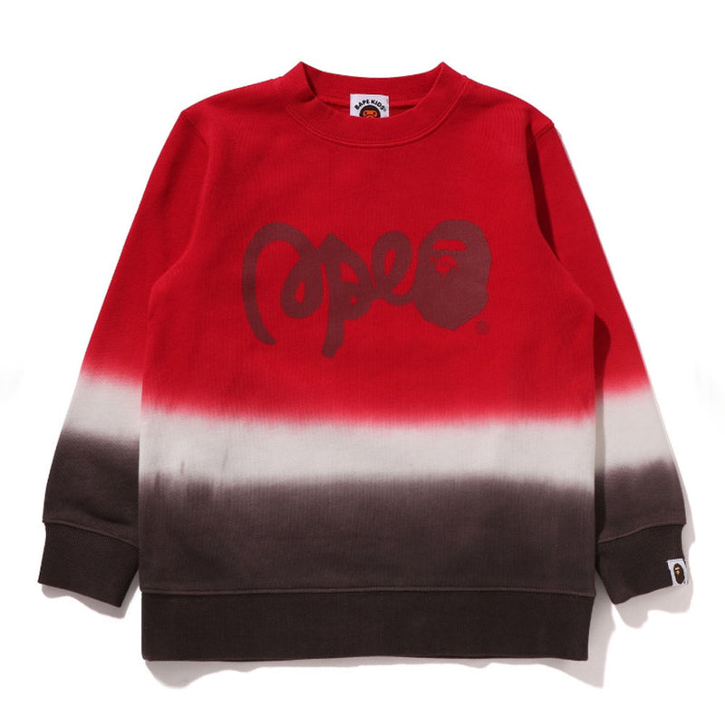 A BATHING APE BAPE KIDS GRADATION BAPE CREWNECK SWEAT SHIRT