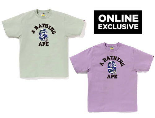 A BATHING APE ONLINE EXCLUSIVE BAPE CAMO GO APE POINTER COLLEGE TEE