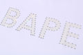 A BATHING APE BAPE PHINESTONE LOGO RELAXED FIT TEE