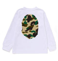 A BATHING APE BAPE KIDS 1ST CAMO BIG APE HEAD L/S TEE - happyjagabee store