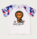 A BATHING APE BAPE KIDS STA STRIKE CAMO BABY MILO HOCKEY TEE