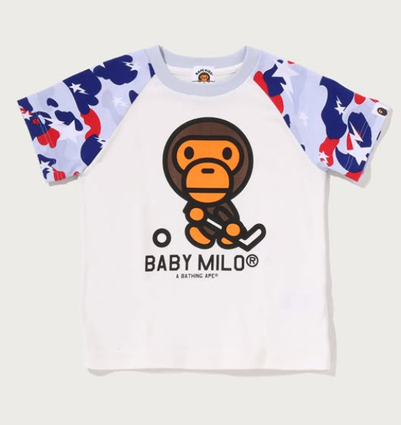 A BATHING APE BAPE KIDS STA STRIKE CAMO BABY MILO HOCKEY TEE