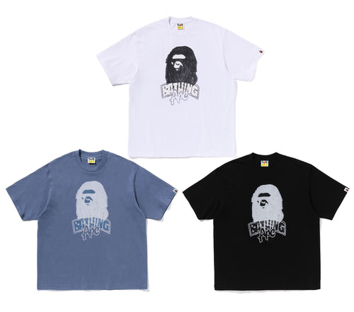A BATHING APE HAND DRAW APE HEAD RELAXED FIT TEE