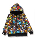 A BATHING APE BAPE KIDS BABY MILO PATTERN REVERSIBLE ZIP HOODIE - happyjagabee store