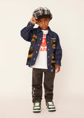 A BATHING APE BAPE KIDS 1ST CAMO POCKET DENIM COVERALL JACKET ( KIDS & JUNIOR )