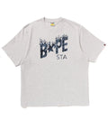 A BATHING APE WILD LEOPARD PATTERN BAPE STA LOGO RELAXED FIT TEE