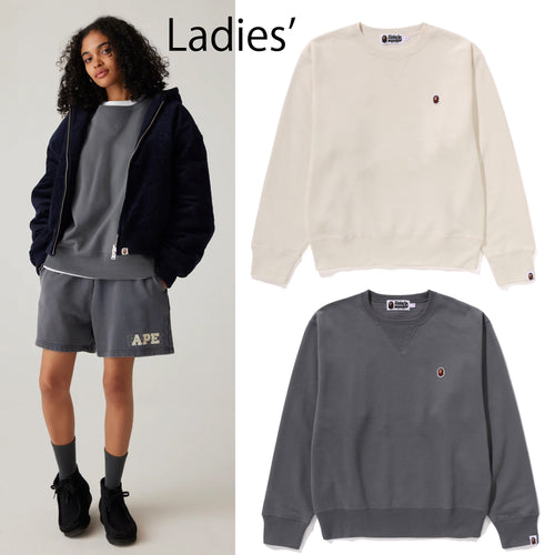 A BATHING APE Ladies' ONE POINT CREWNECK SWEAT SHIRT