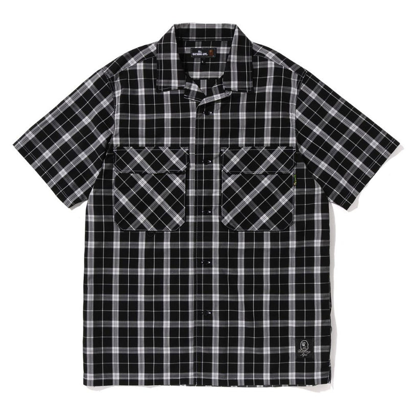 A BATHING APE MR. BATHING APE RELAXED FIT OPEN COLLAR SHIRT