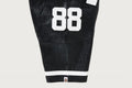 A BATHING APE PU LEATHER CROPPED FIT FOOTBALL JERSEY