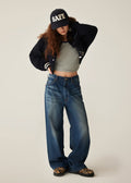 A BATHING APE Ladies' A BATHING APE CROPPED VARSITY JACKET