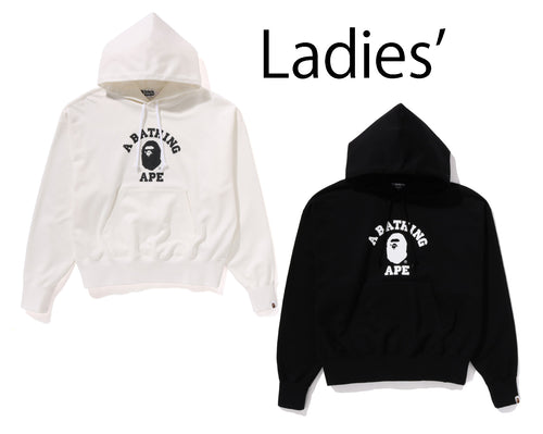 A BATHING APE Ladies' COLLEGE PULLOVER HOODIE ( RELAXED FIT )
