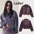 A BATHING APE Ladies' PAISLEY PATTERN DENIM BOXY CROPPED JACKET