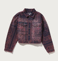 A BATHING APE Ladies' PAISLEY PATTERN DENIM BOXY CROPPED JACKET