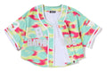 A BATHING APE Ladies' SCREEN CAMO MULTI LOGO BASEBALL SHIRT
