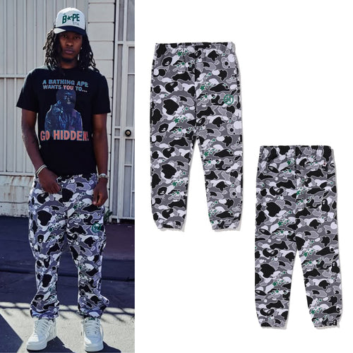 A BATHING APE BAPE x HIDDEN STA CAMO SWEAT PANTS