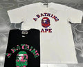 A BATHING APE GRAFFITI PATTERN COLLEGE TEE