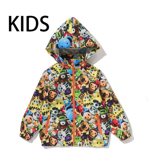 A BATHING APE BAPE KIDS 3D MILO ALL FRIENDS LIGHT JACKET
